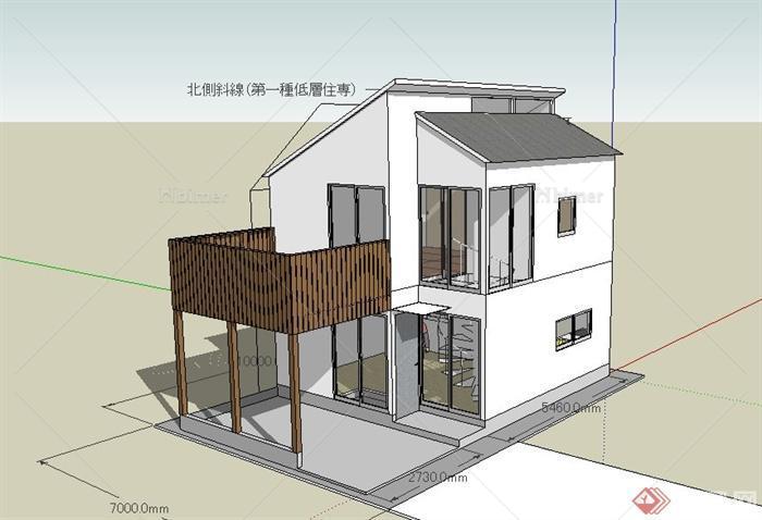 某小型双层住宅建筑设计SU模型