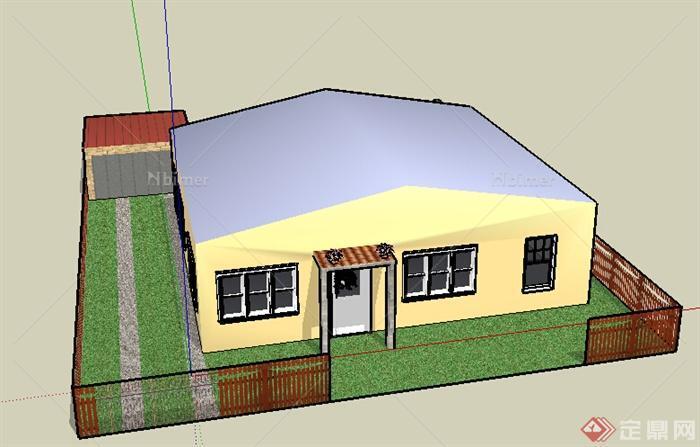 某一单层别墅建筑设计SU模型