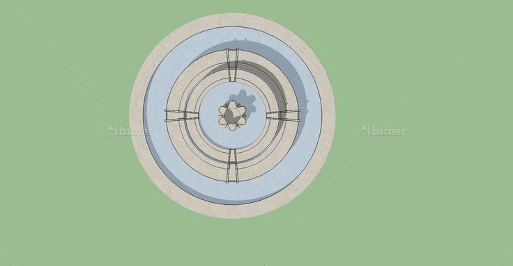 景观-喷水池(75976)su模型下载