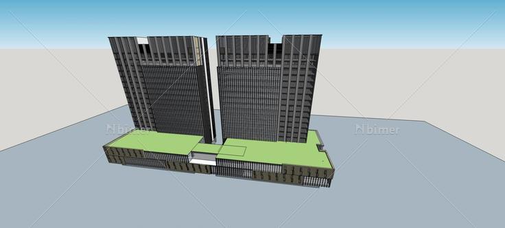 现代高层商业办公楼(75690)su模型下载