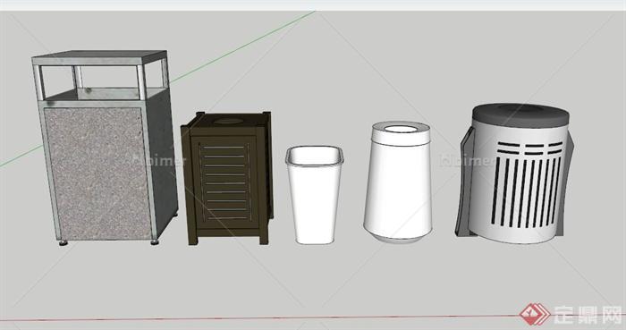 现代垃圾箱设计合集SU模型[原创]