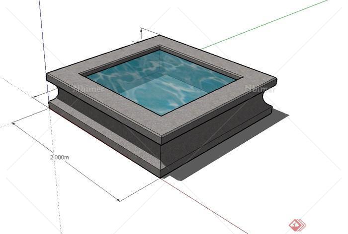 正方形水池设计图片