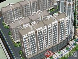 某现代居住建筑楼群规划设计SU模型