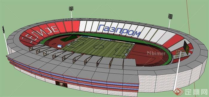 某现代足球场馆建筑设计su模型