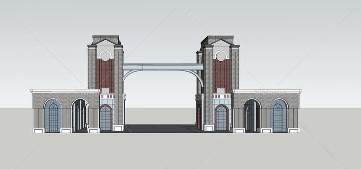 欧式小区大门(70798)su模型下载