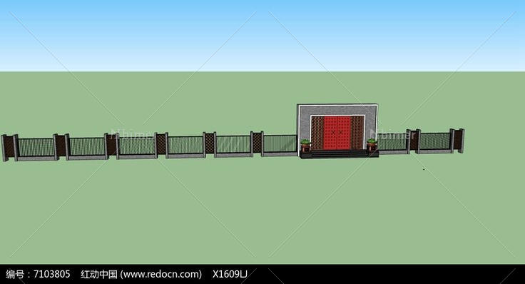 中式古建四合院大门