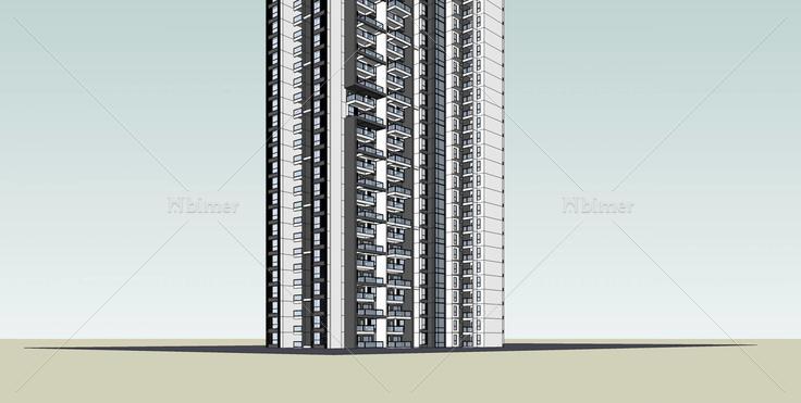 现代高层住宅楼(33746)su模型下载