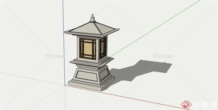 古典中式风格庭院灯设计SU模型[原创]