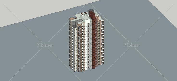 现代高层住宅楼(64621)su模型下载