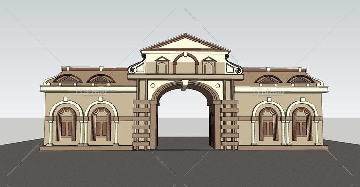 欧式景观-大门(78915)su模型下载