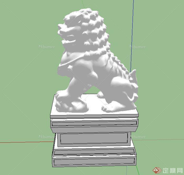 园林景观石雕狮子设计SU模型