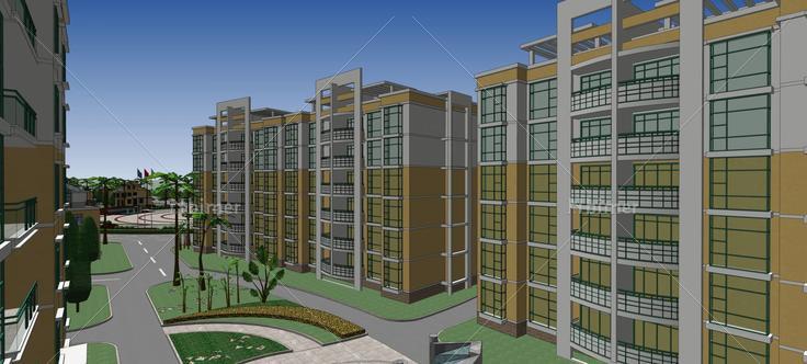 一套住宅规划整体小区模型(88135)su模型下载