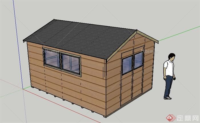 一小间仓库建筑设计SU模型