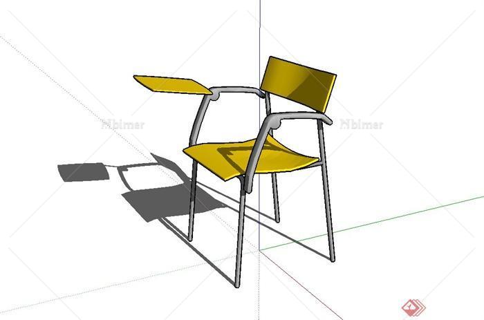 现代简约黄色座椅设计su模型