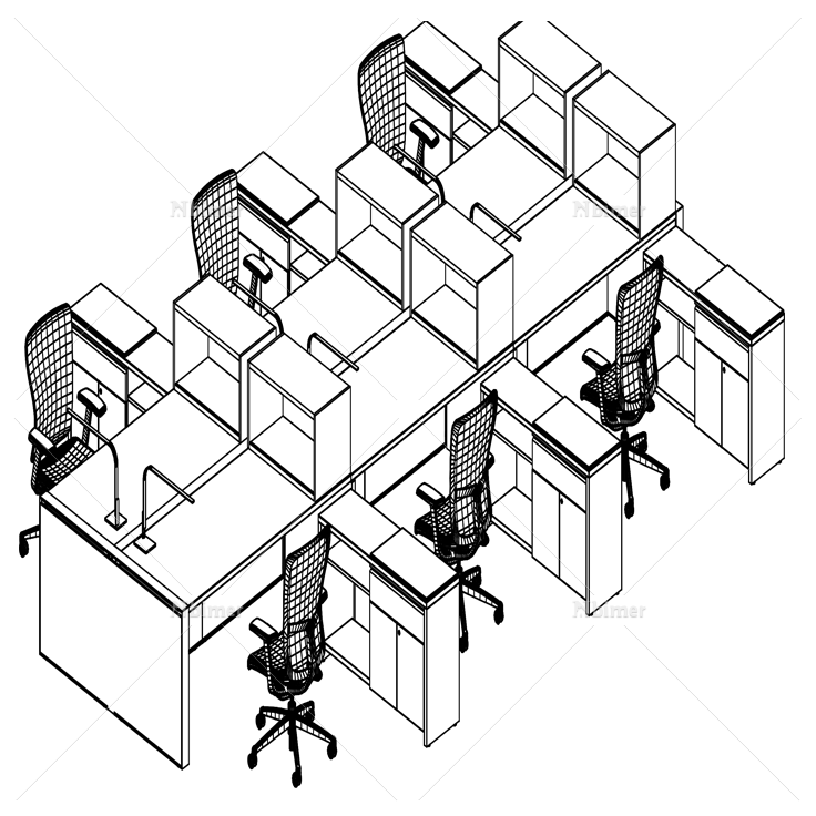 现代办公桌椅柜组合家具
