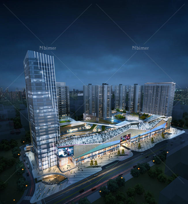 酒店式公寓 商业广场项目方案SU精致设计模型[原