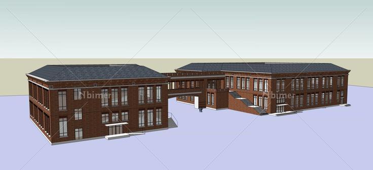 新中式风格教学楼(54867)su模型下载