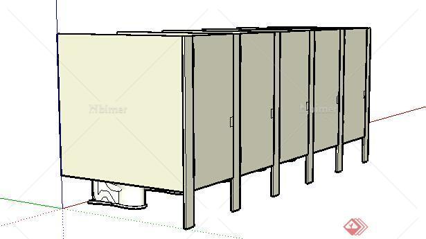 设计素材之厨卫设施公厕设计方案su模型