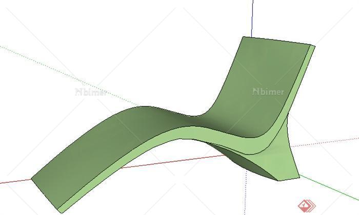设计素材之现代躺椅设计su模型2