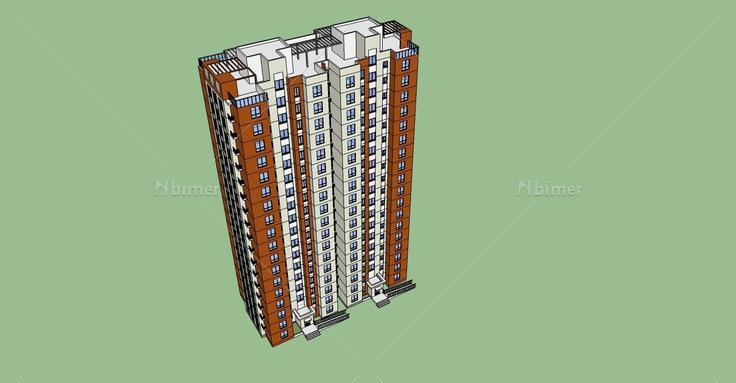 现代高层住宅楼(73460)su模型下载