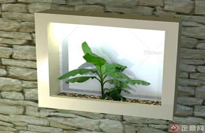 一个植物画框su模型