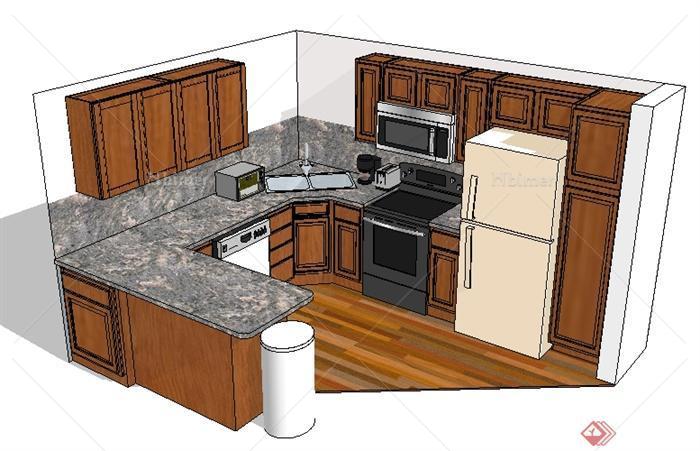 112个厨房场景厨卫设施SU精致模型