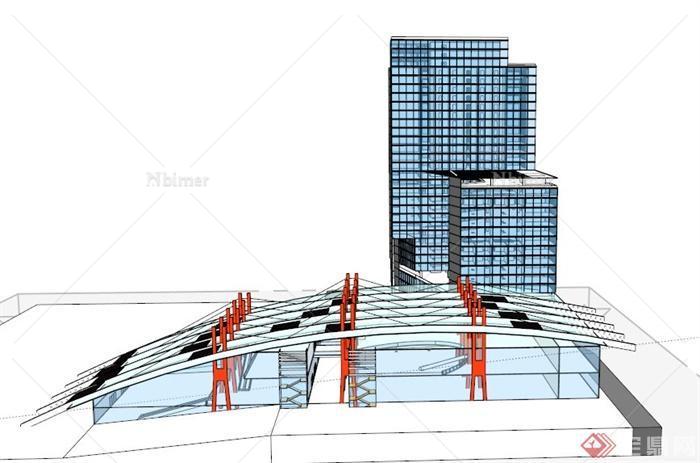 某现代会展中心建筑设计SU模型
