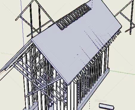 骨架建筑模型SU