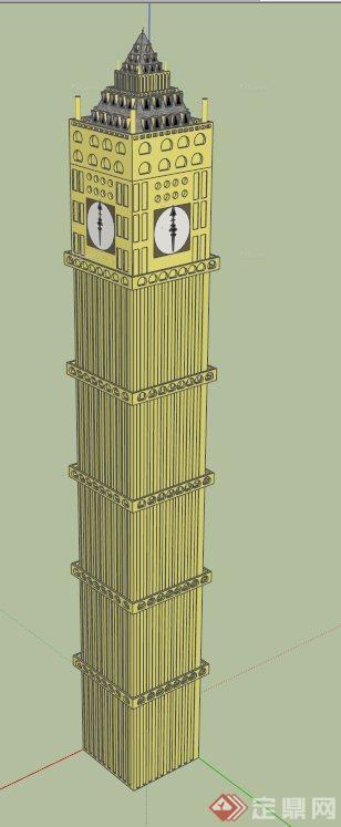 大本钟楼建筑设计SU模型