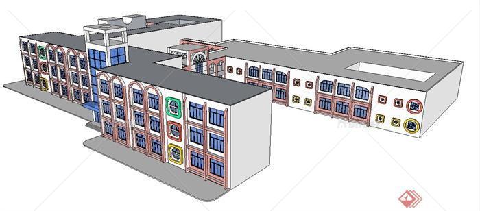 某学校窗户设计、建筑设计su模型[原创]