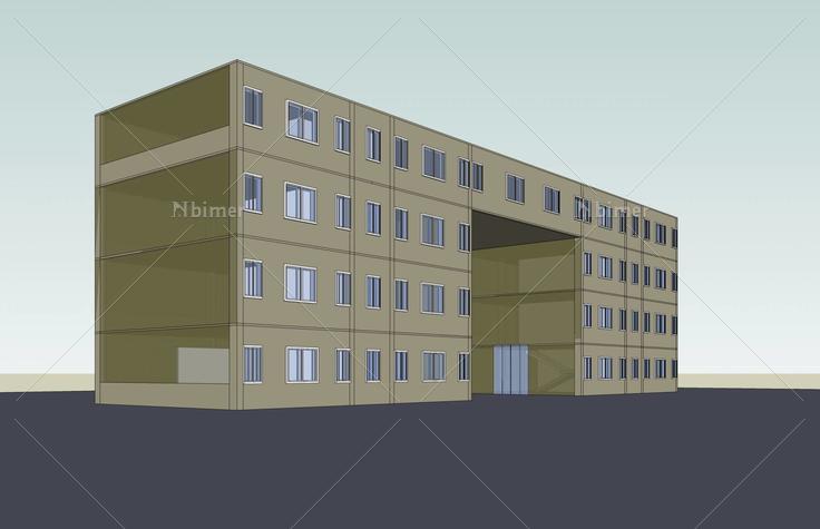 现代多层办公楼(44414)su模型下载