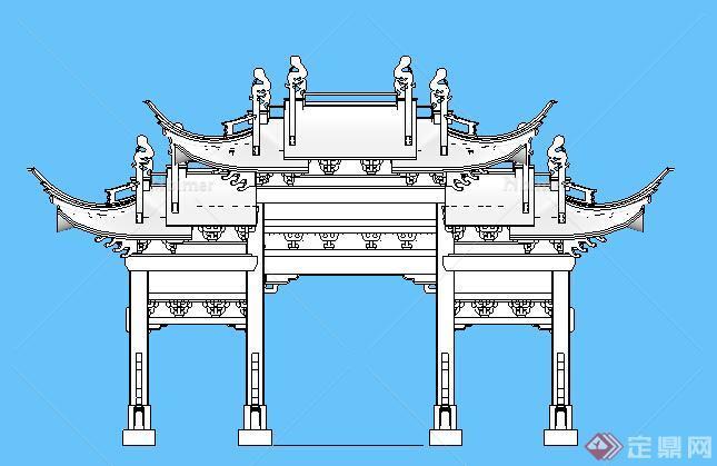 园林景观之牌坊设计方案SU模型15