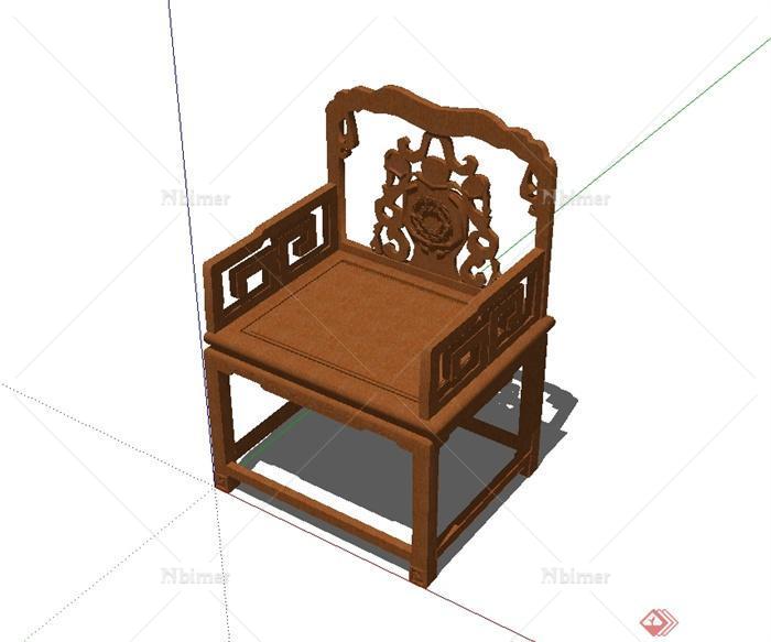 某古典中式风格详细座椅设计su模型[原创]