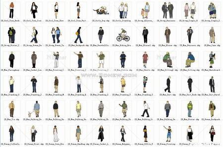 2D色彩人物合集SketchUp模型组件