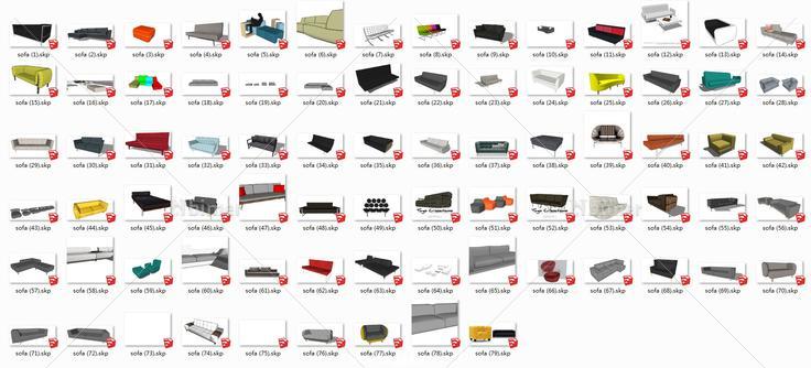 86款SketchUp官方模型库沙发模型