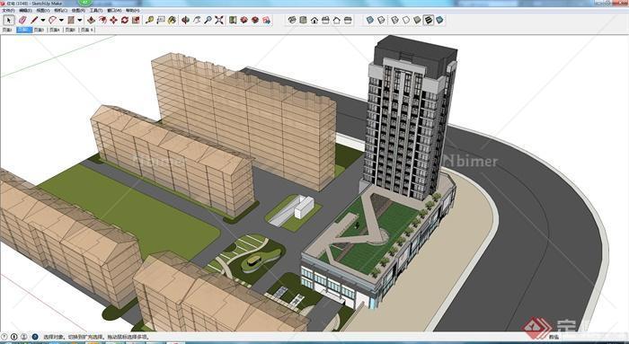 某高层商住建筑设计SU模型2