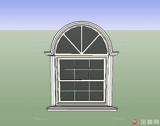 欧式某别墅建筑窗户设计SU模型