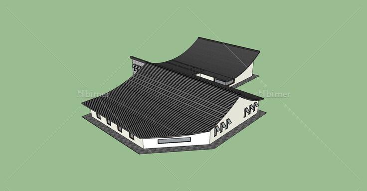 中式商业楼(75691)su模型下载