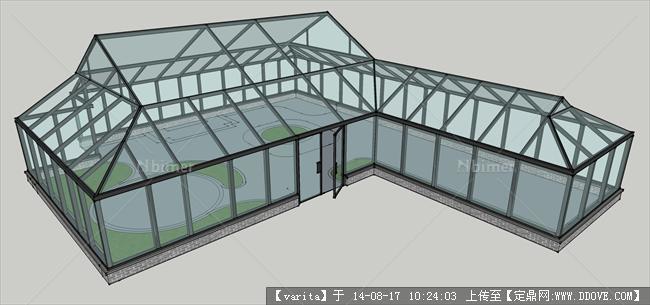 玻璃花房、屋顶阳光房景观设计su模型