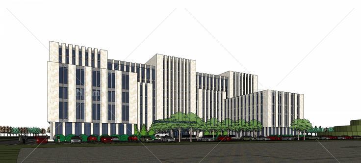 现代高层办公楼(74097)su模型下载