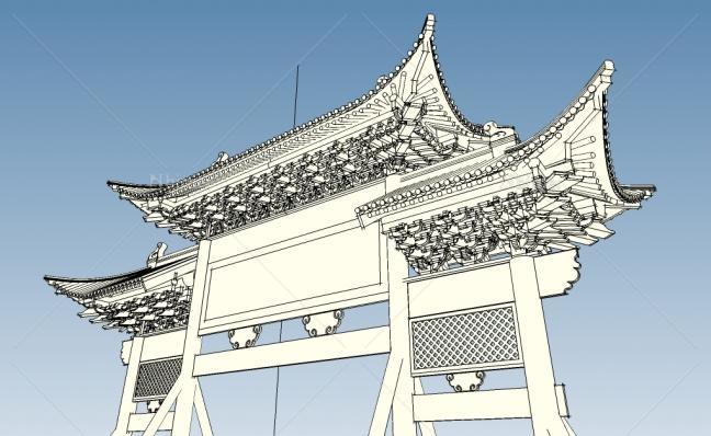 中国古建牌坊自加工模型提供下载