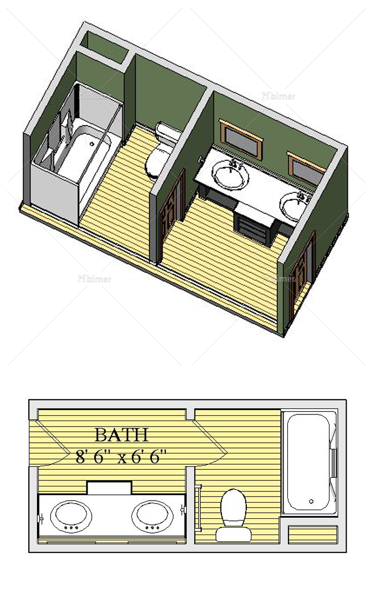 独户住宅浴室-BIM案例模型