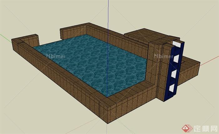 一个泳池设计SU模型