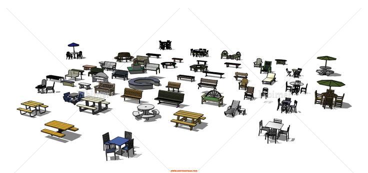 自己收藏的室外坐凳模型，欢迎下载！