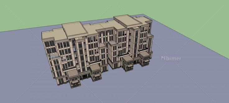 新古典风格多层住宅楼(78635)su模型下载