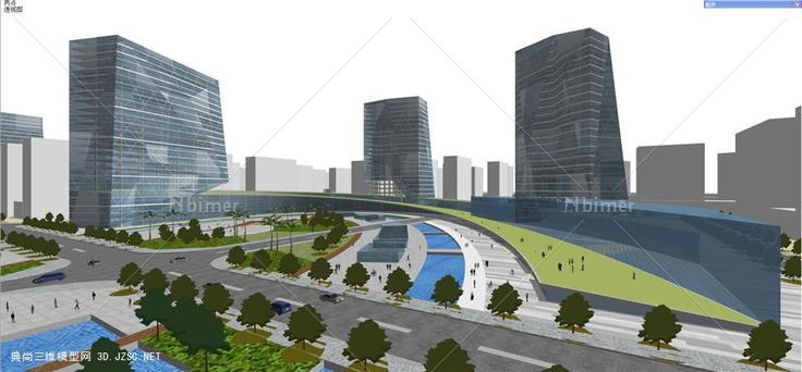温江农科城城市设计su模型