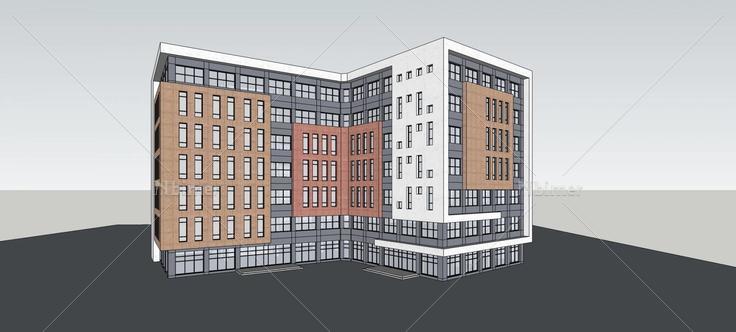 现代多层办公楼(78976)su模型下载
