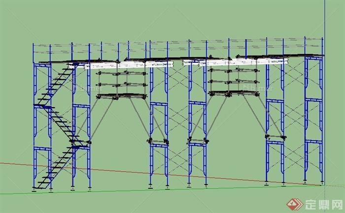 建筑外脚手架单体SU模型[原创]