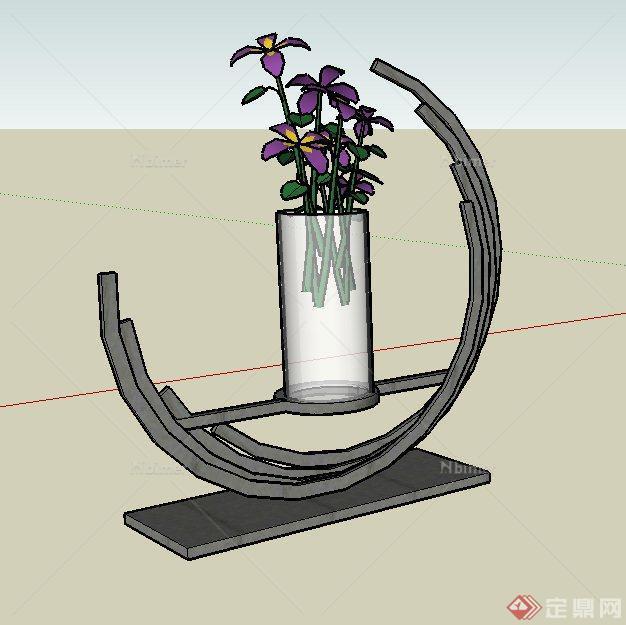 室内花瓶摆件设计SU模型