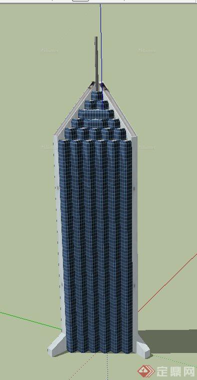 某栋银行大楼建筑设计SU模型